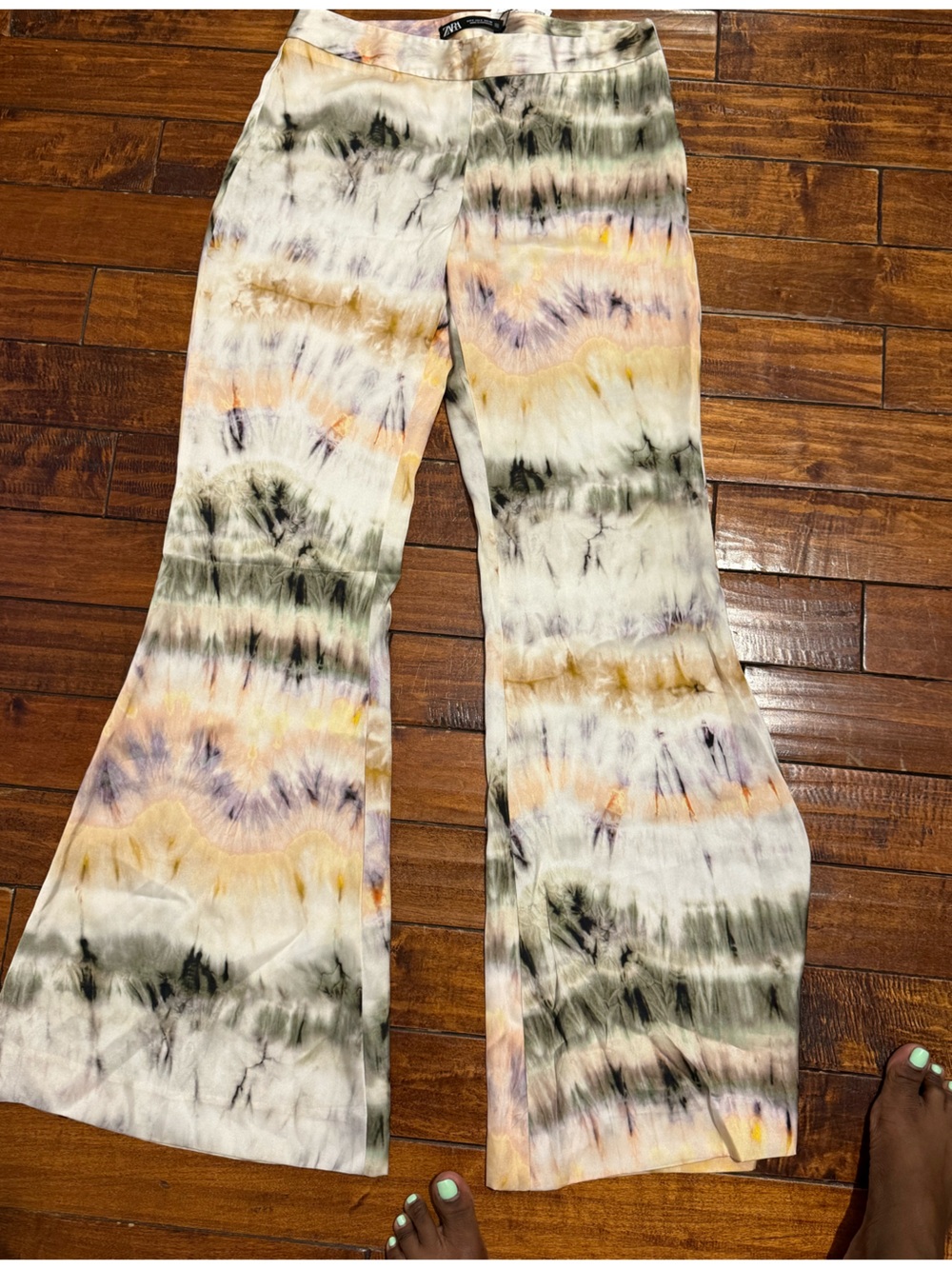 Zara Kids Tie-Dye Leggings - White, Yellow, Green & Purple